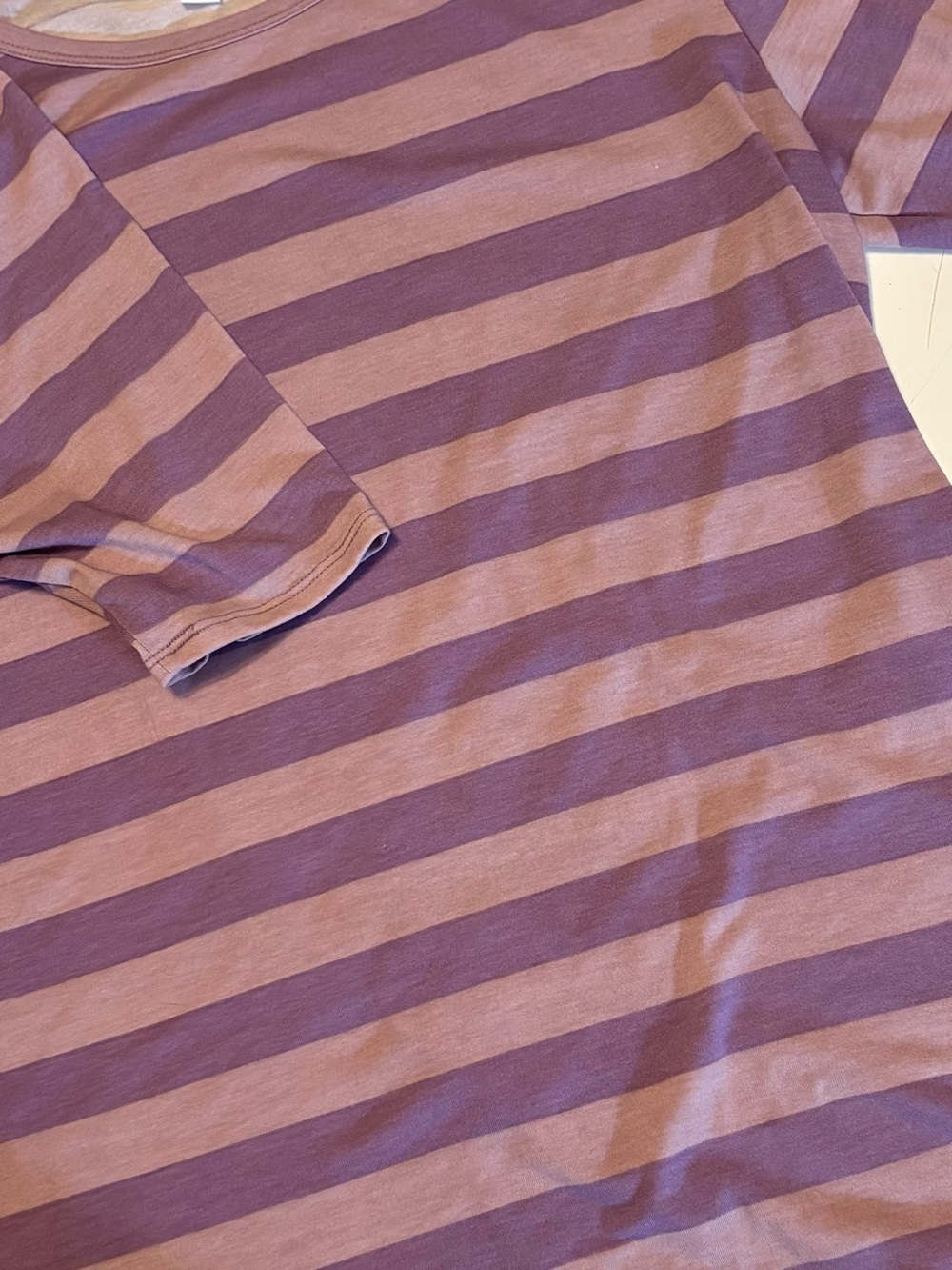 LuLaRoe Purple and Mauve Striped Tee